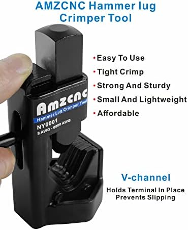 AMZCNC Kalapács Húz Crimpelhető Eszköz 8 AWG - 0000 AWG Akkumulátor Hegesztő Kábel(Hullámokkal Akkumulátor Hegesztő kábel