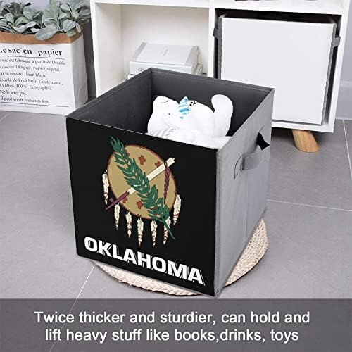 Zászló Oklahoma Összecsukható Tárolók Alapokat Összecsukható Anyag Tároló Kockák Szervező Dobozok fogantyúval