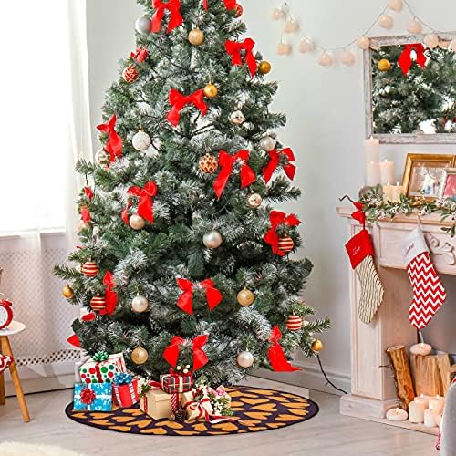visesunny Narancs Szív Minden Nyomtatási karácsonyfa Alátét Fa áll Szőnyeg Padló Protector Nedvszívó Fa Állvány Tálca Szőnyeg