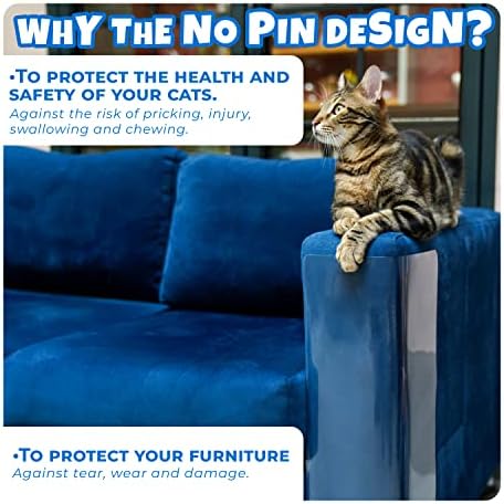 Macskakarmolás Bútor Protector - Pin | Háziállat Visszataszító a Kanapé | az Egyik Oldalon, Szalag, Lap, 17x12 Cm E-MARQUE