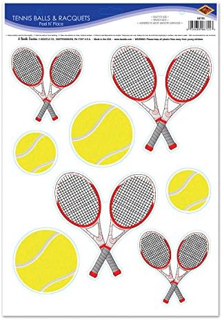 Beistle Tenisz Labdák, valamint Teniszütők Héja 'N Helyen, 12 x 17, Többszínű