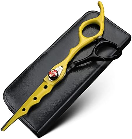 Sárga Rugalmas Csavart Haj Clipper 6 hüvelyk JP9cr18 Acél Professzionális hajvágó Olló, ritkító Olló, Haj Modellező Eszköz