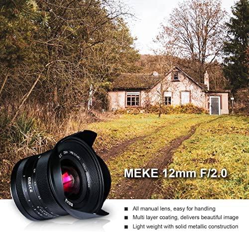 Meike 12 mm f2.0 Ultra Széles Látószögű Kézi Fix Objektív a Cserélhető Hood MFT Micro Four Thirds Olympus Panasonic tükör