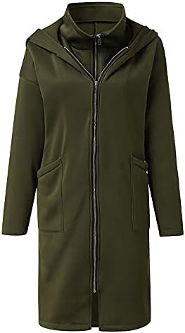 PRDECEXLU Tengerparti Kabátok Hölgyek Modern Hosszú Ujjú Hosszú Téli Kényelem Kabátok Kényelmes Szilárd kapucnis Kabát Zsebekkel