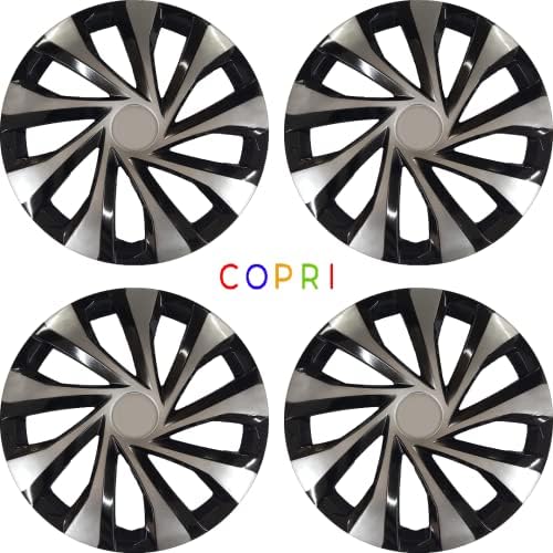 Copri Készlet 4 Kerék Fedezze 13 Coll Ezüst-Fekete Dísztárcsa Snap-On Illik Hyundai