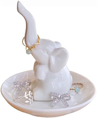Qidelong Elefánt Gyűrű Jogosultja Kerámia Gyűrű Étel, Ékszerek Jogosultja Bizsu Tálcát Gyűrűk, Fülbevalók Szervező, anyák