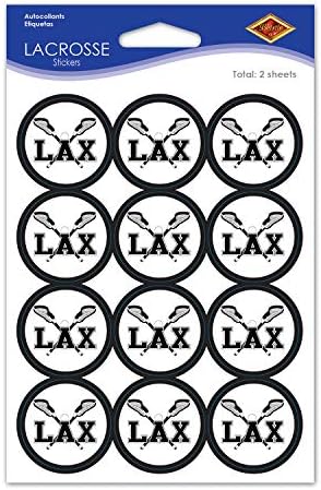 Beistle Lacrosse Matrica, 4 x 6, 2 Lepedő, A Csomagot, fehér/fekete (54060)