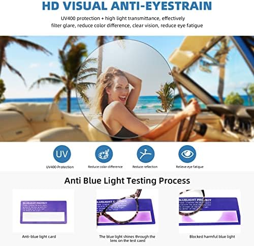 JAWSOCK 4 Csomag Olvasó Szemüveg Kék Fény Blokkolja a Nők,Tervező Macska Szeme Keret Hölgyek Számítógép Olvasók,Tükröződésmentes/UV-Ray