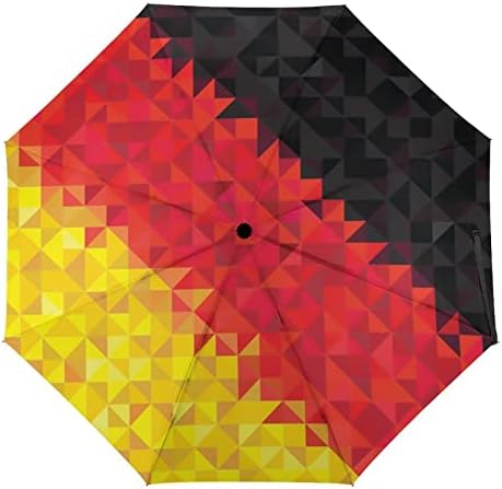 Németország Geometriai Zászló Utazási Esernyő Tartós Szélálló Összecsukható Esernyő Eső Hordozható Esernyő Auto nyit-zár