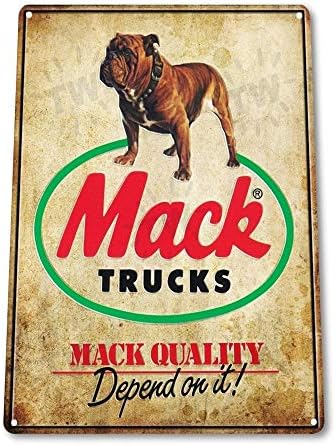 Mack Kamion autó Garázsban, Vintage Retro Adóazonosító Jel Fém Tábla ADÓAZONOSÍTÓ Jele 7.8X11.8 INCH